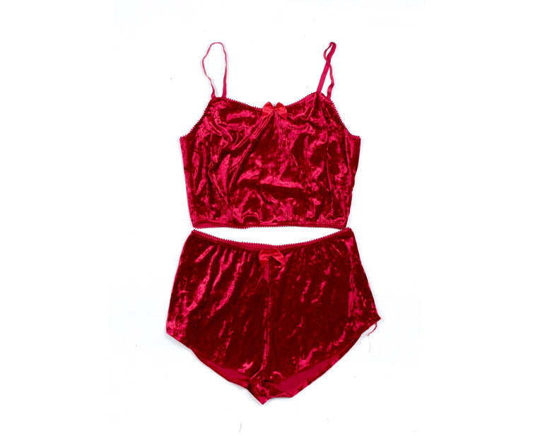 Tank Top Velvet Night Set