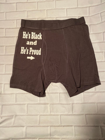 "He's Black and He's Proud" Mens Boxer Briefs